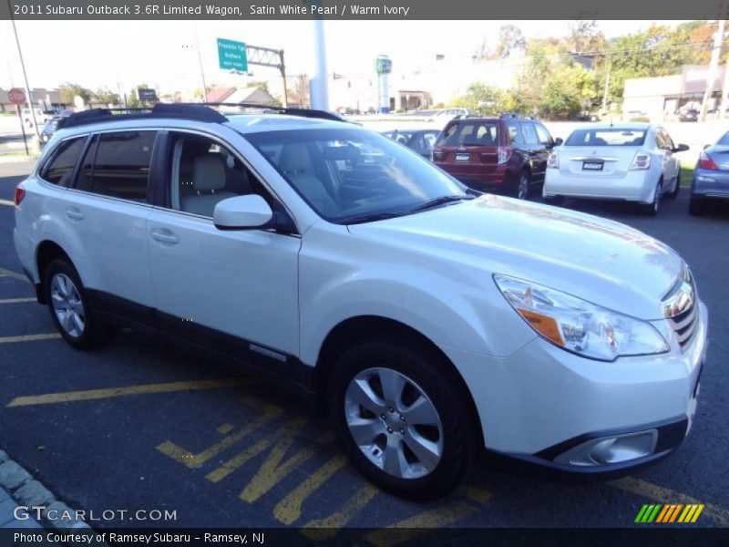 Satin White Pearl / Warm Ivory 2011 Subaru Outback 3.6R Limited Wagon