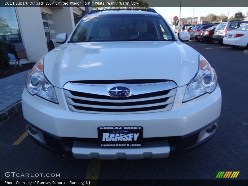 Satin White Pearl / Warm Ivory 2011 Subaru Outback 3.6R Limited Wagon