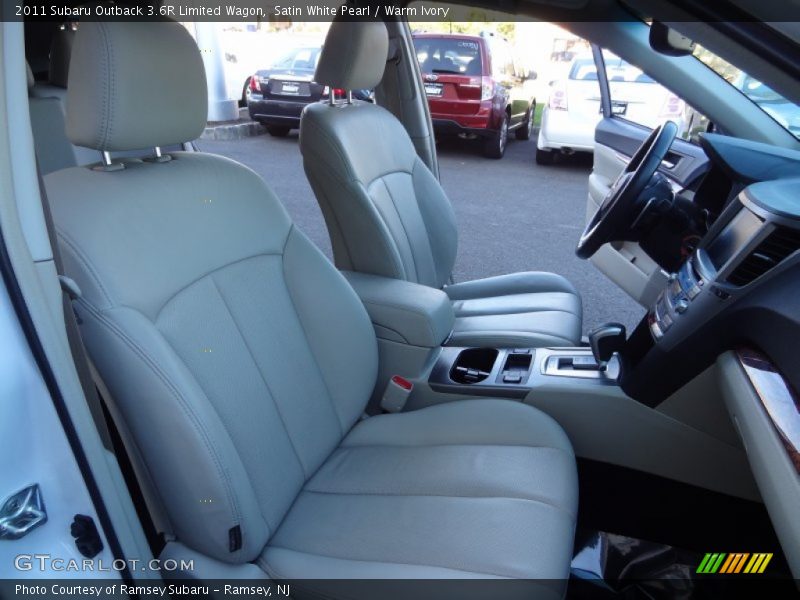 Satin White Pearl / Warm Ivory 2011 Subaru Outback 3.6R Limited Wagon