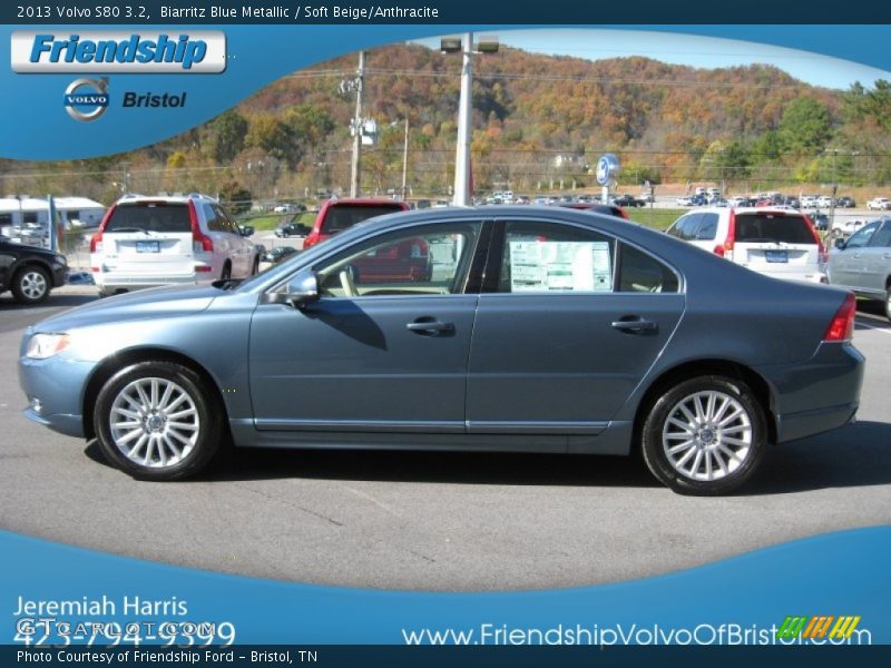 Biarritz Blue Metallic / Soft Beige/Anthracite 2013 Volvo S80 3.2