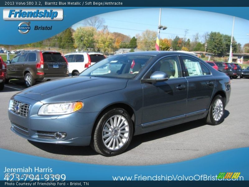 Biarritz Blue Metallic / Soft Beige/Anthracite 2013 Volvo S80 3.2