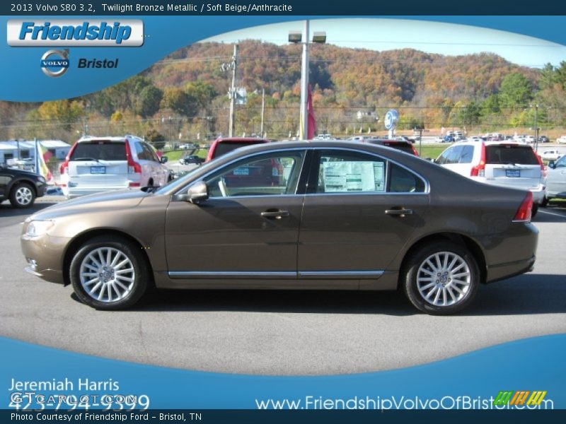 Twilight Bronze Metallic / Soft Beige/Anthracite 2013 Volvo S80 3.2