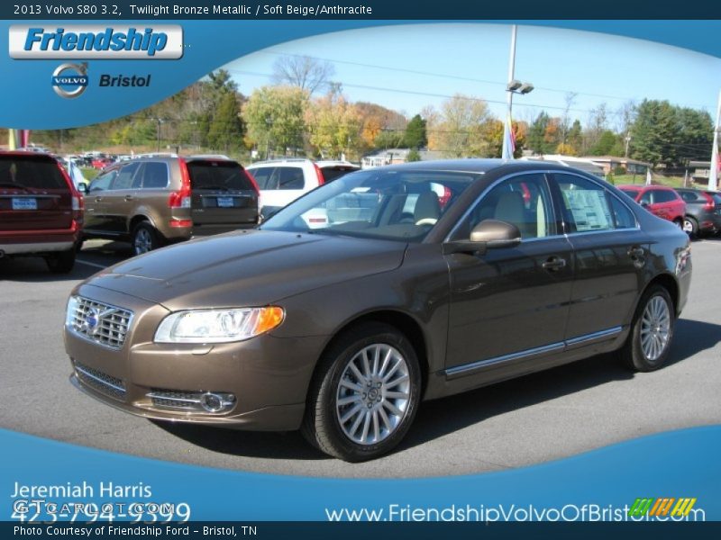 Twilight Bronze Metallic / Soft Beige/Anthracite 2013 Volvo S80 3.2