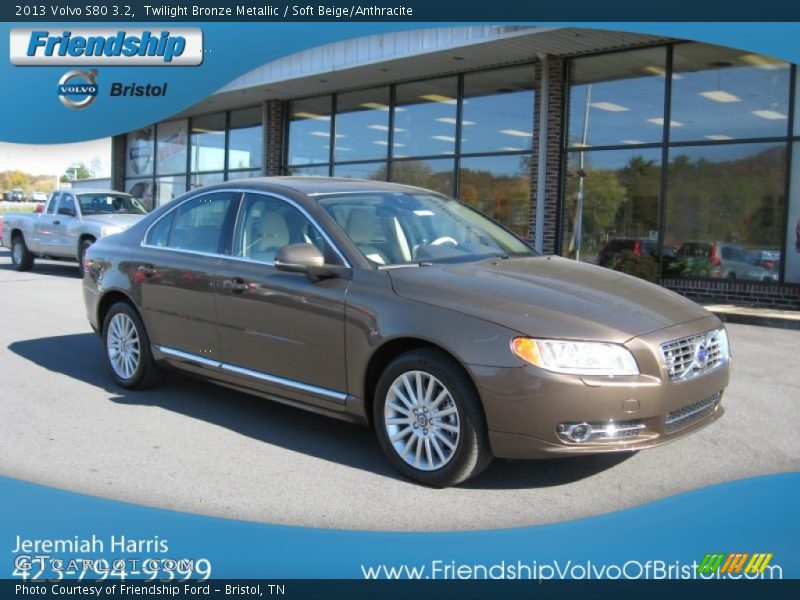 Twilight Bronze Metallic / Soft Beige/Anthracite 2013 Volvo S80 3.2