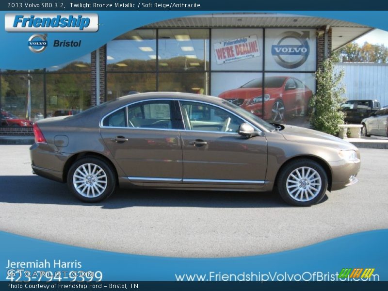 Twilight Bronze Metallic / Soft Beige/Anthracite 2013 Volvo S80 3.2
