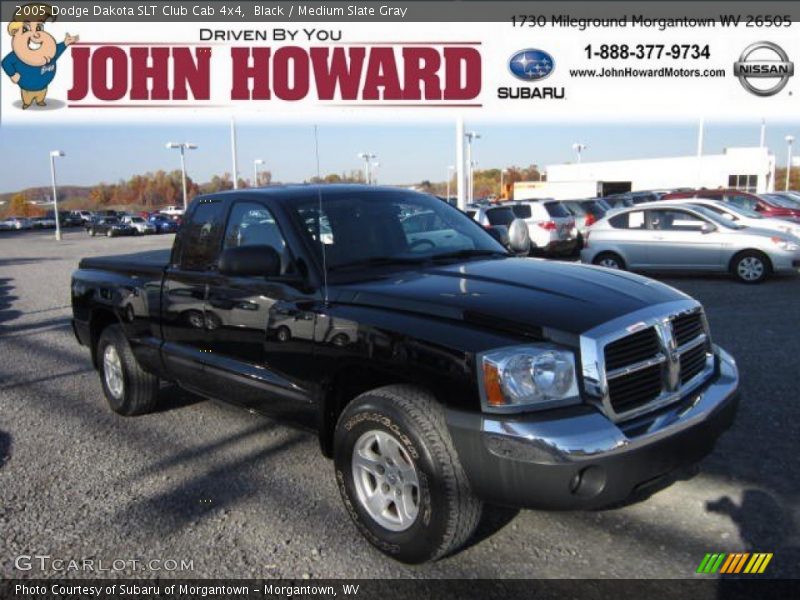 Black / Medium Slate Gray 2005 Dodge Dakota SLT Club Cab 4x4