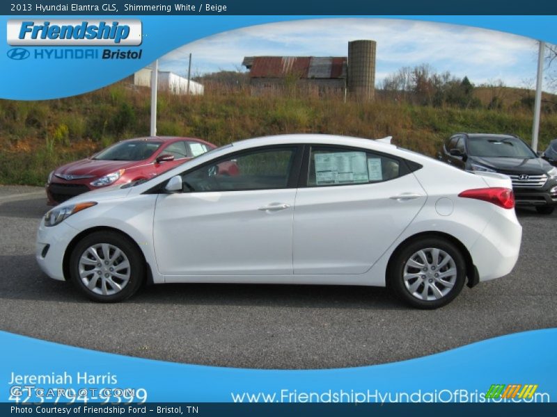 Shimmering White / Beige 2013 Hyundai Elantra GLS
