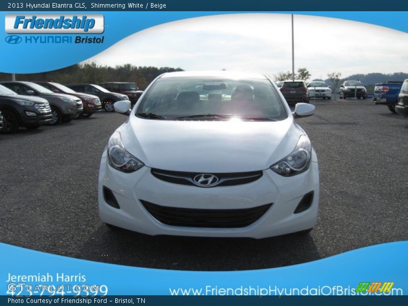 Shimmering White / Beige 2013 Hyundai Elantra GLS