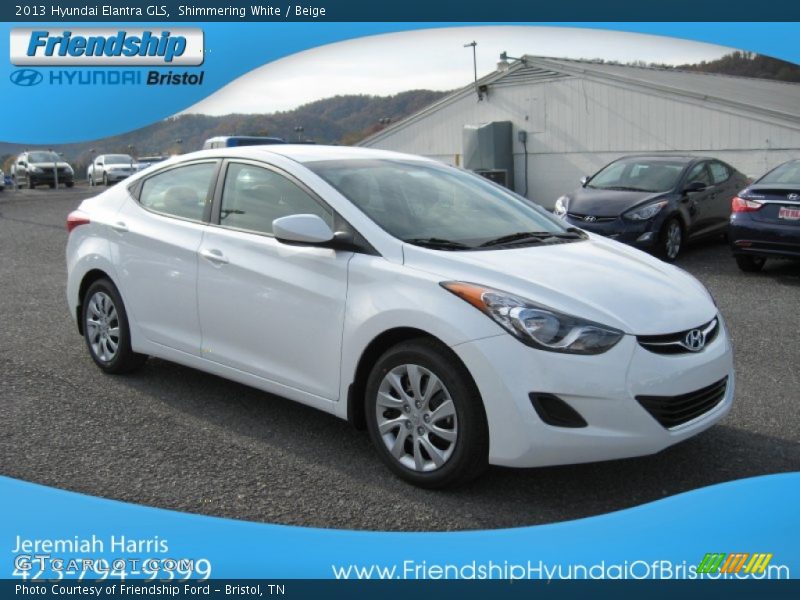 Shimmering White / Beige 2013 Hyundai Elantra GLS
