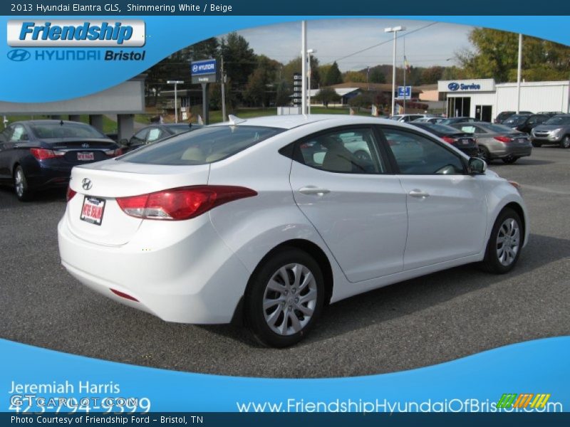 Shimmering White / Beige 2013 Hyundai Elantra GLS