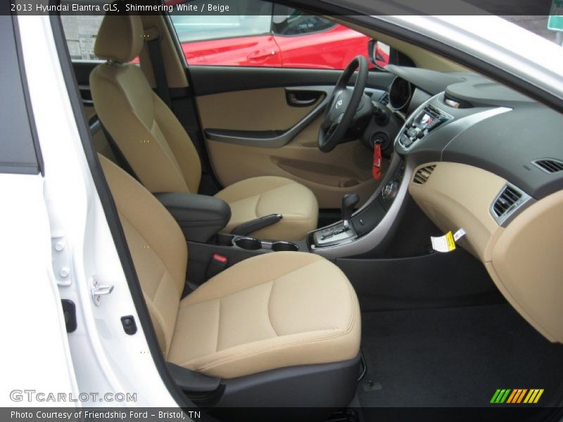 Shimmering White / Beige 2013 Hyundai Elantra GLS