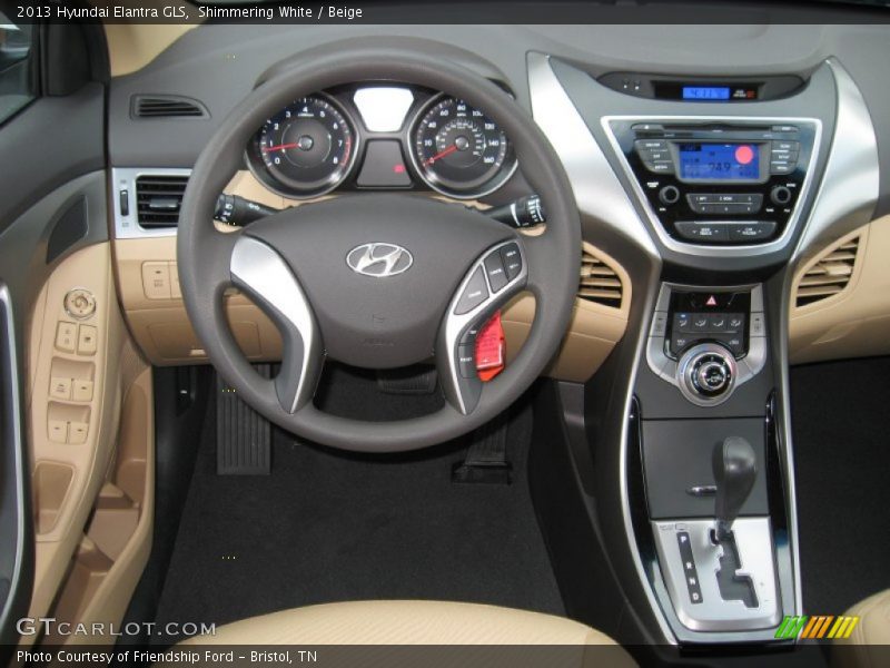 Shimmering White / Beige 2013 Hyundai Elantra GLS