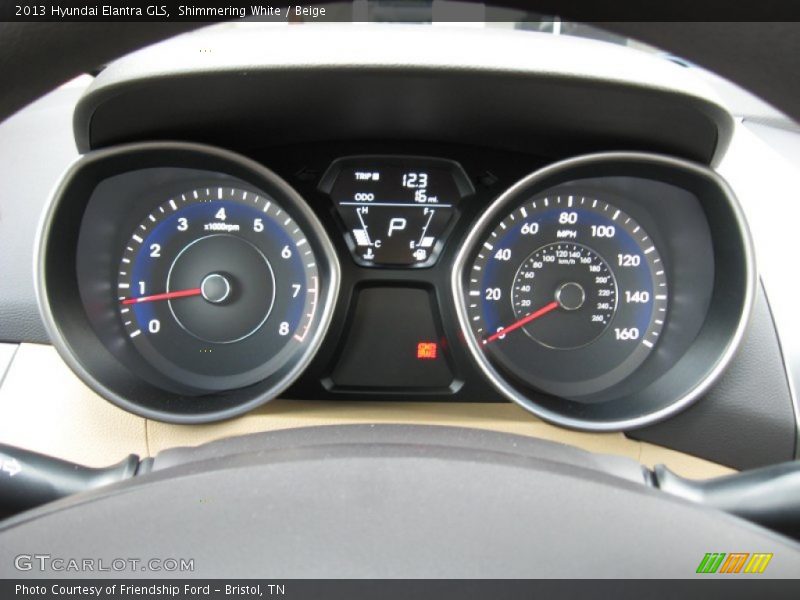 Shimmering White / Beige 2013 Hyundai Elantra GLS