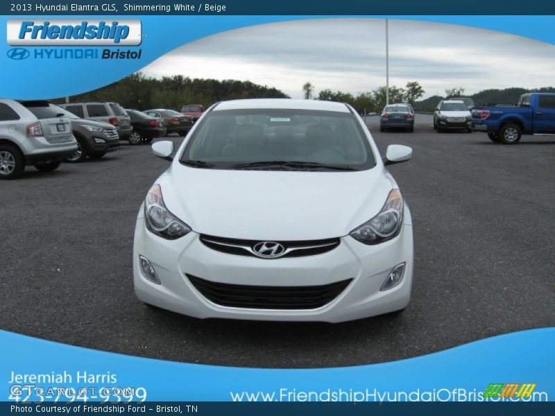 Shimmering White / Beige 2013 Hyundai Elantra GLS