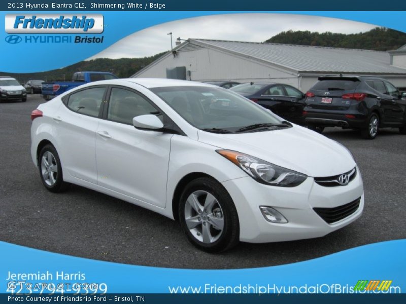 Shimmering White / Beige 2013 Hyundai Elantra GLS