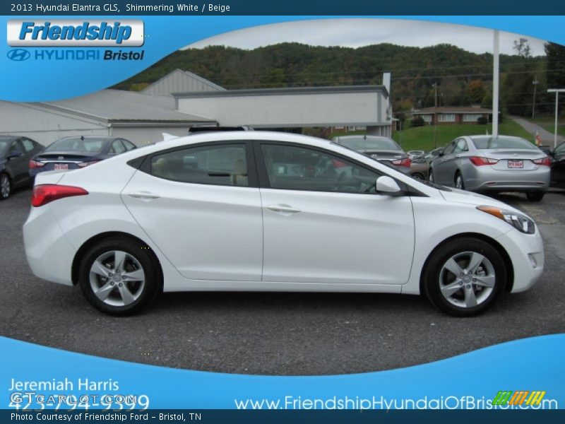 Shimmering White / Beige 2013 Hyundai Elantra GLS