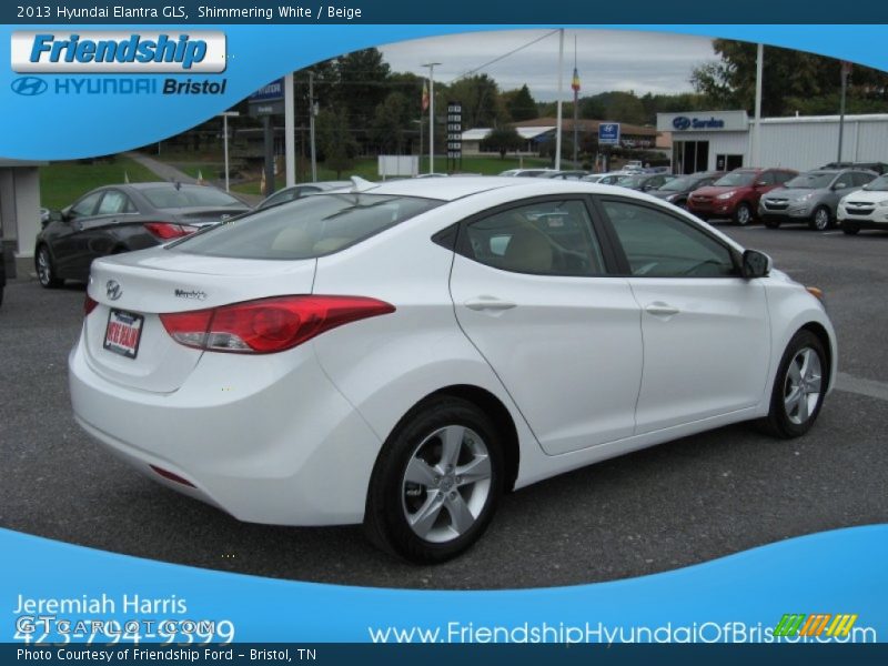 Shimmering White / Beige 2013 Hyundai Elantra GLS