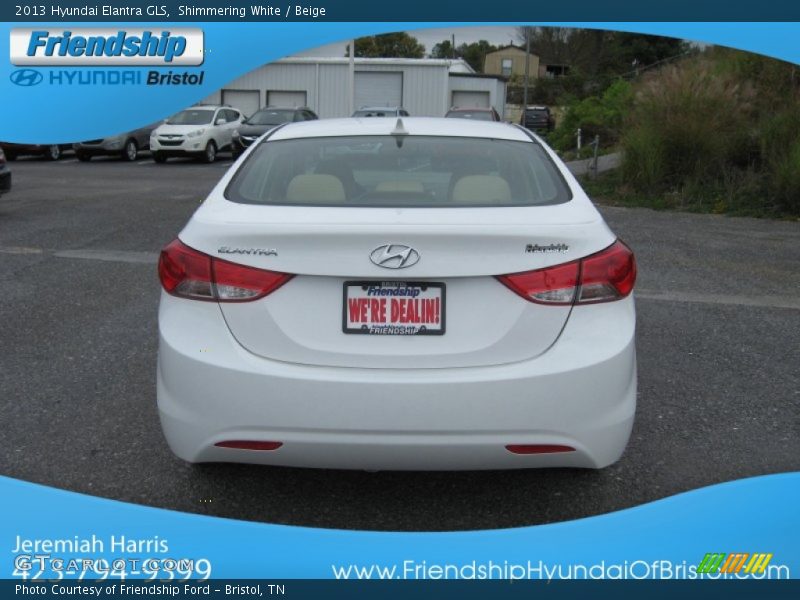 Shimmering White / Beige 2013 Hyundai Elantra GLS
