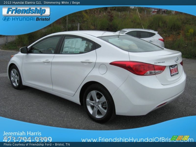 Shimmering White / Beige 2013 Hyundai Elantra GLS