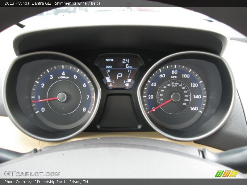 Shimmering White / Beige 2013 Hyundai Elantra GLS