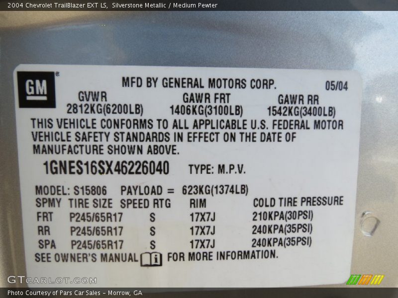 Silverstone Metallic / Medium Pewter 2004 Chevrolet TrailBlazer EXT LS