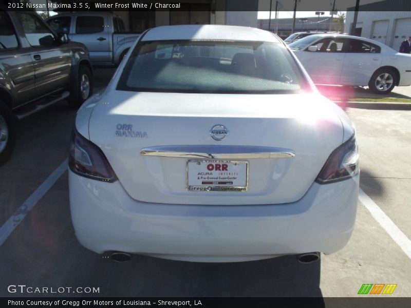 Winter Frost White / Charcoal 2012 Nissan Maxima 3.5 S