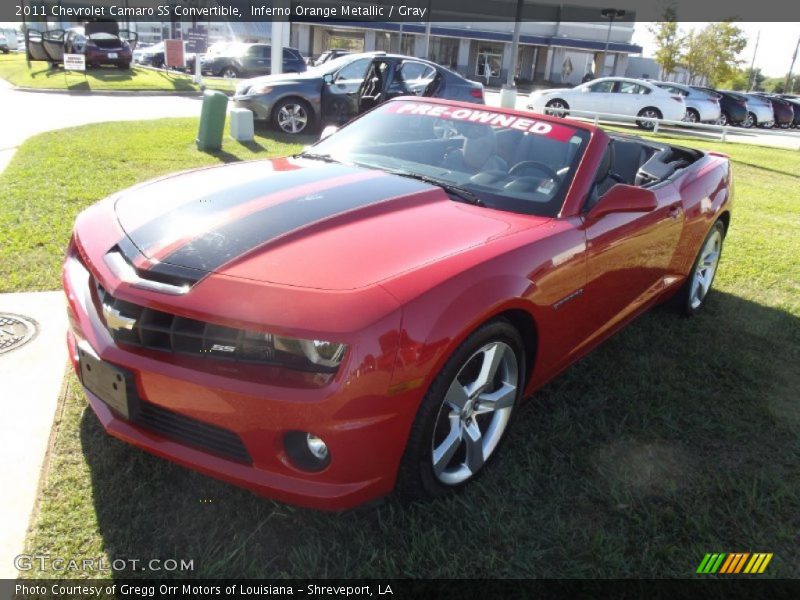 Inferno Orange Metallic / Gray 2011 Chevrolet Camaro SS Convertible