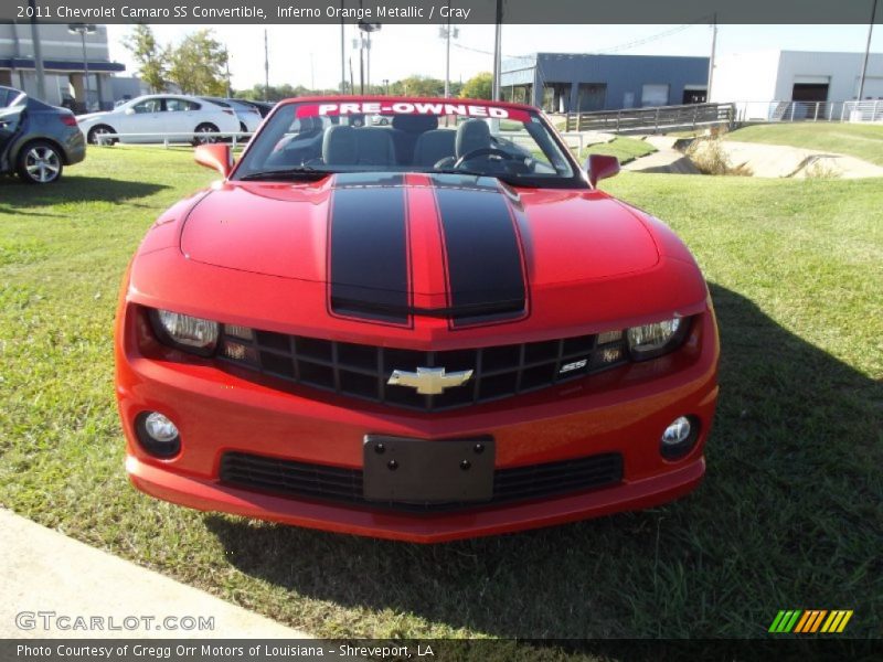 Inferno Orange Metallic / Gray 2011 Chevrolet Camaro SS Convertible