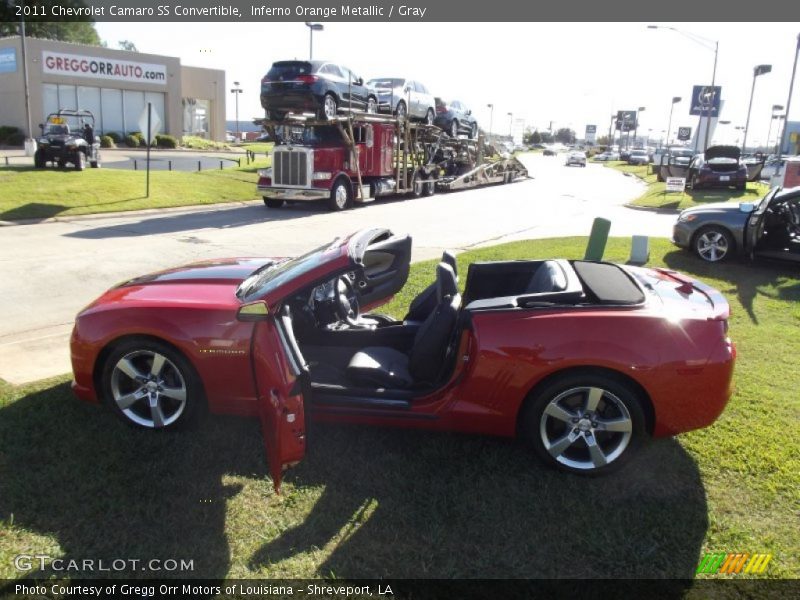 Inferno Orange Metallic / Gray 2011 Chevrolet Camaro SS Convertible