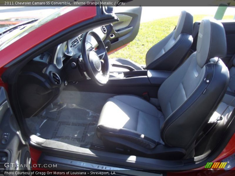 Inferno Orange Metallic / Gray 2011 Chevrolet Camaro SS Convertible