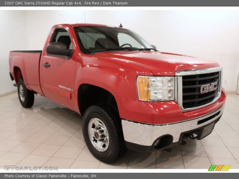 Fire Red / Dark Titanium 2007 GMC Sierra 2500HD Regular Cab 4x4
