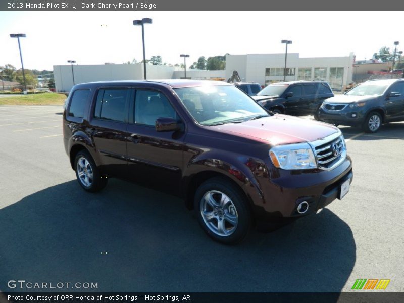 Dark Cherry Pearl / Beige 2013 Honda Pilot EX-L