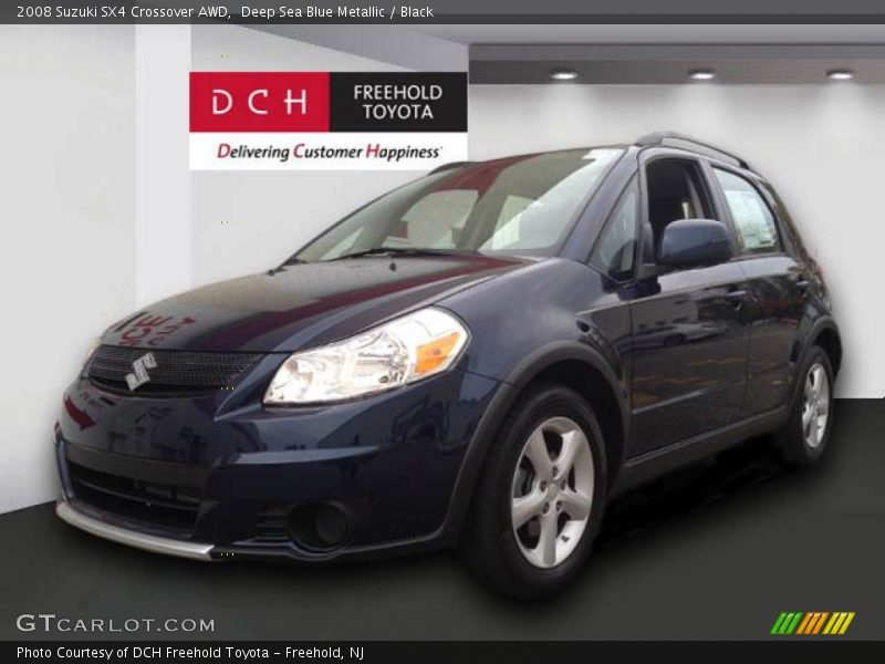 Deep Sea Blue Metallic / Black 2008 Suzuki SX4 Crossover AWD