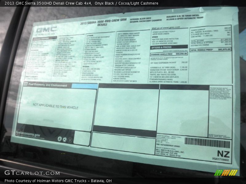Onyx Black / Cocoa/Light Cashmere 2013 GMC Sierra 3500HD Denali Crew Cab 4x4