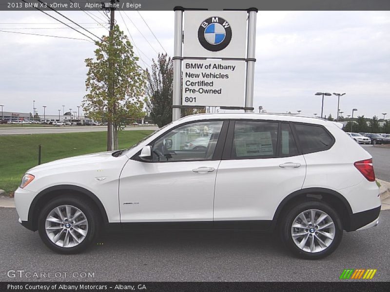 Alpine White / Beige 2013 BMW X3 xDrive 28i