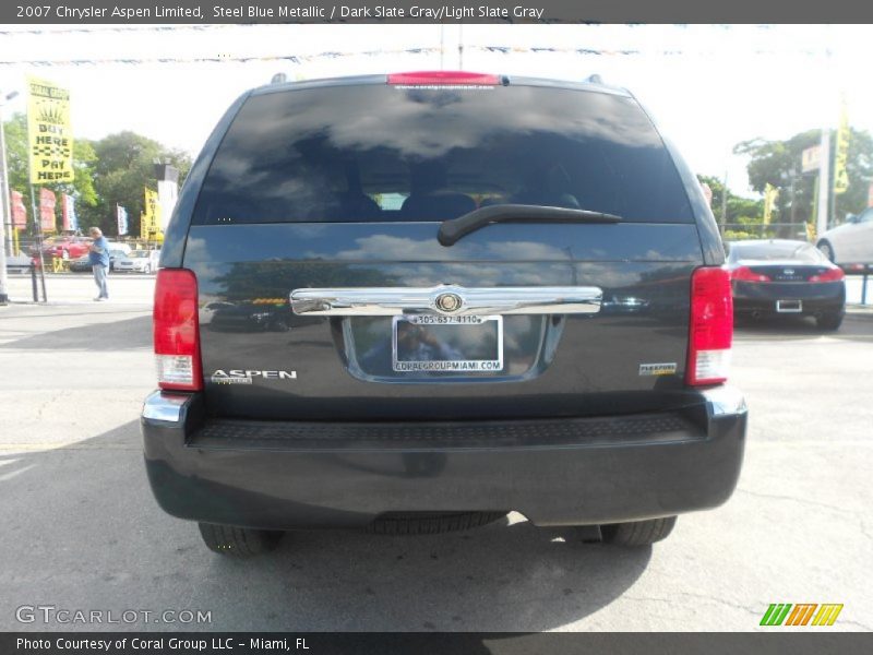 Steel Blue Metallic / Dark Slate Gray/Light Slate Gray 2007 Chrysler Aspen Limited