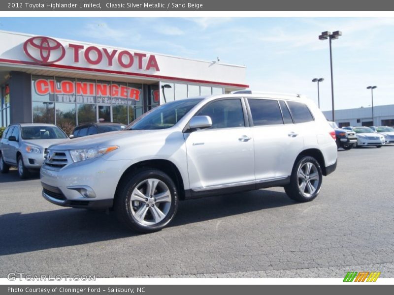 Classic Silver Metallic / Sand Beige 2012 Toyota Highlander Limited