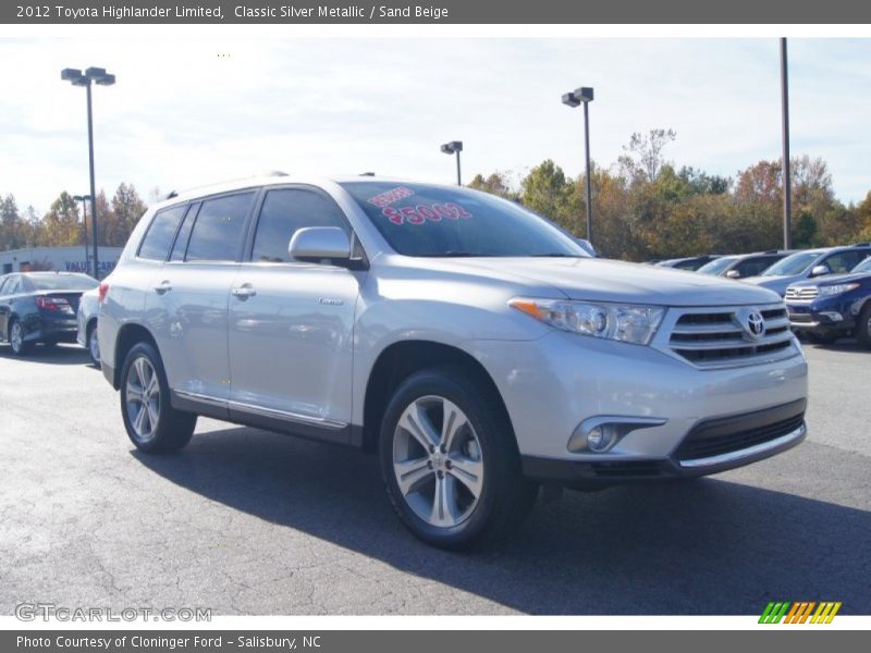 Classic Silver Metallic / Sand Beige 2012 Toyota Highlander Limited