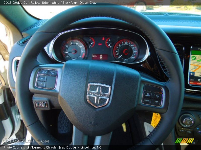 Bright White / Black/Light Diesel Gray 2013 Dodge Dart Rallye