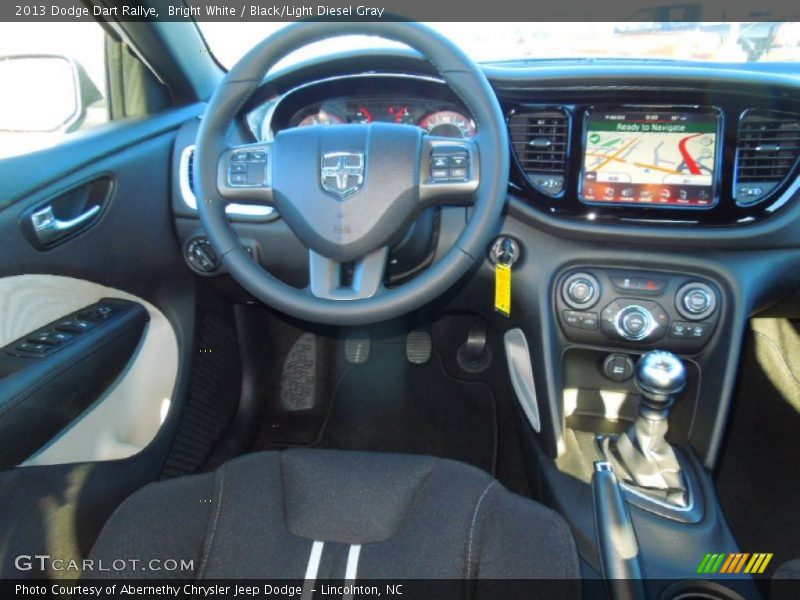 Bright White / Black/Light Diesel Gray 2013 Dodge Dart Rallye
