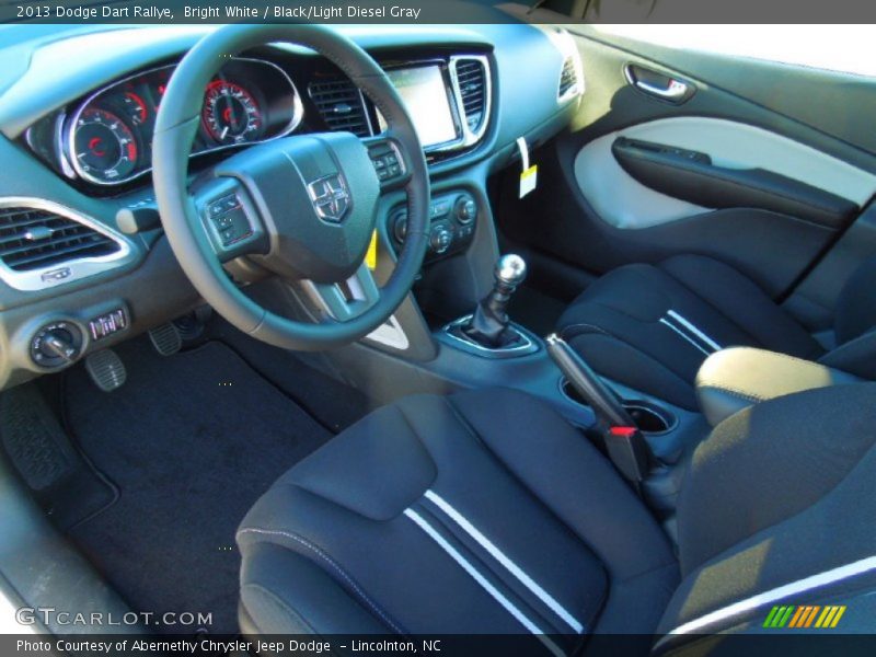 Bright White / Black/Light Diesel Gray 2013 Dodge Dart Rallye