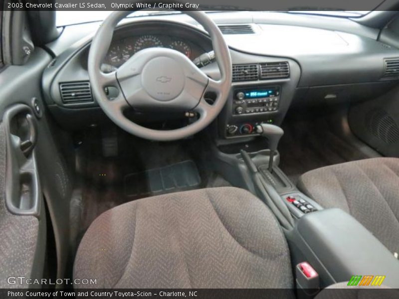 Olympic White / Graphite Gray 2003 Chevrolet Cavalier LS Sedan