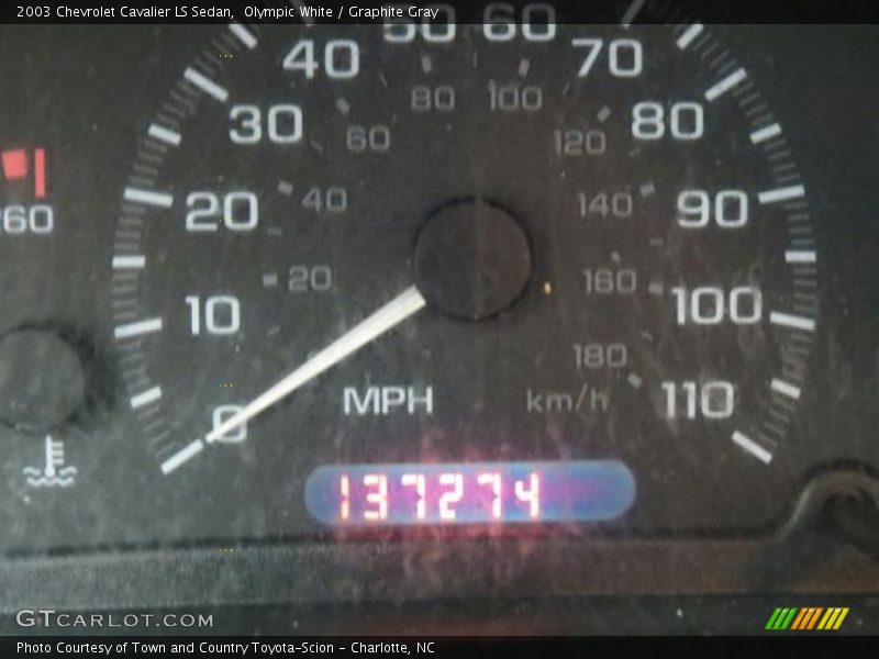 Olympic White / Graphite Gray 2003 Chevrolet Cavalier LS Sedan