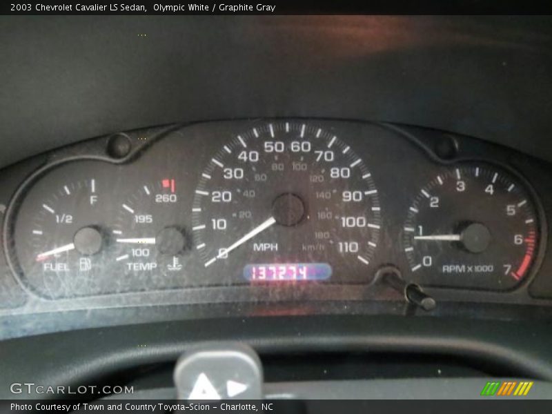 Olympic White / Graphite Gray 2003 Chevrolet Cavalier LS Sedan