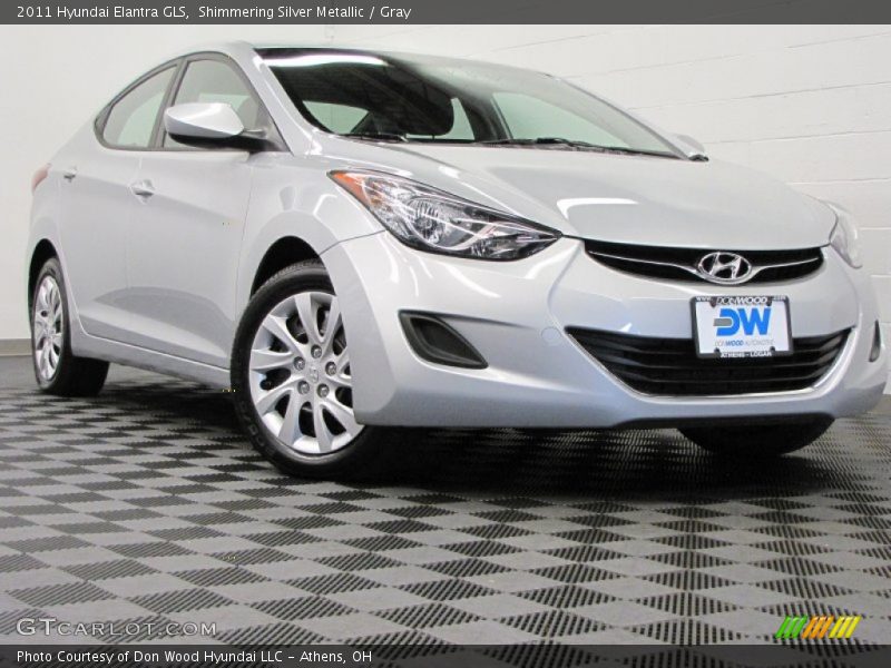 Shimmering Silver Metallic / Gray 2011 Hyundai Elantra GLS