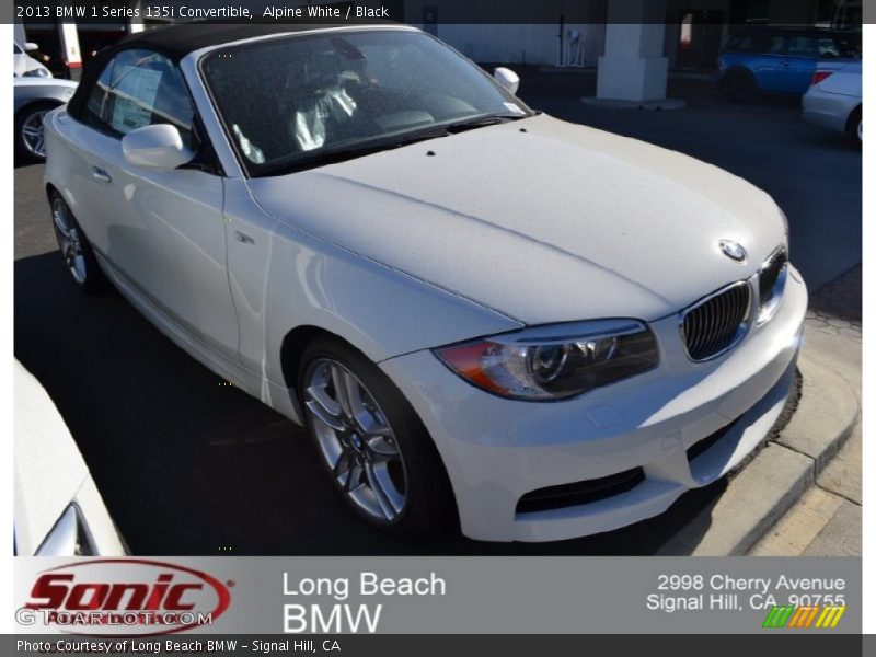 Alpine White / Black 2013 BMW 1 Series 135i Convertible