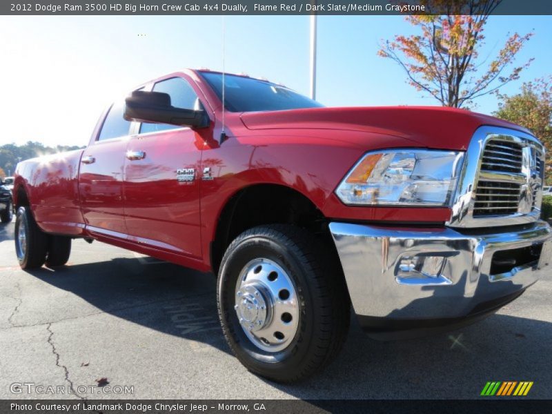 Flame Red / Dark Slate/Medium Graystone 2012 Dodge Ram 3500 HD Big Horn Crew Cab 4x4 Dually