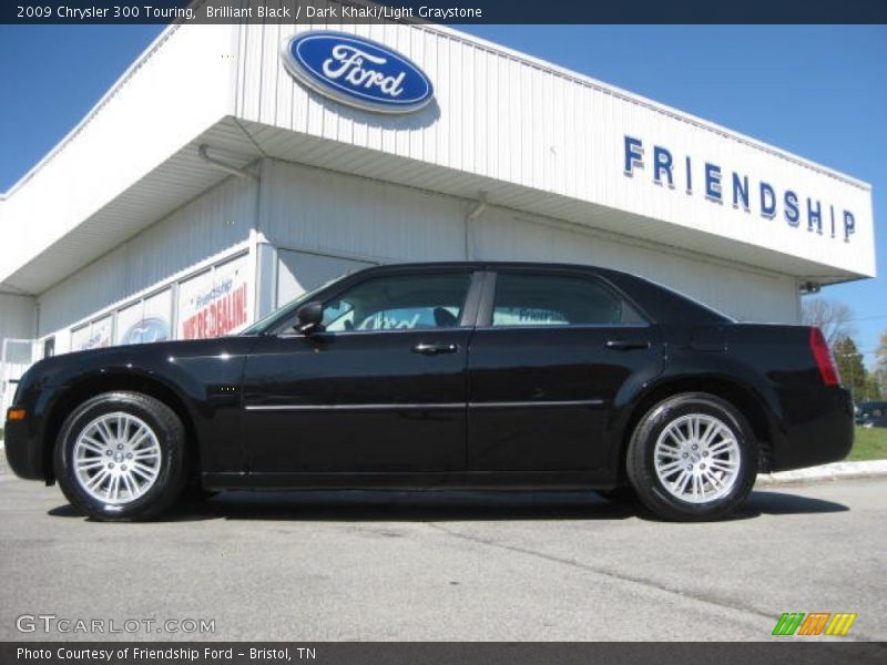 Brilliant Black / Dark Khaki/Light Graystone 2009 Chrysler 300 Touring