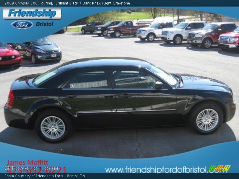 Brilliant Black / Dark Khaki/Light Graystone 2009 Chrysler 300 Touring