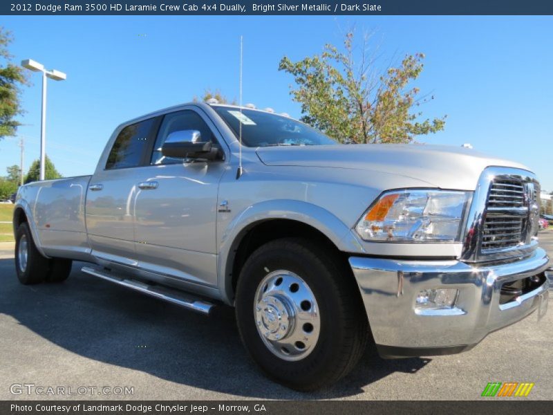Bright Silver Metallic / Dark Slate 2012 Dodge Ram 3500 HD Laramie Crew Cab 4x4 Dually
